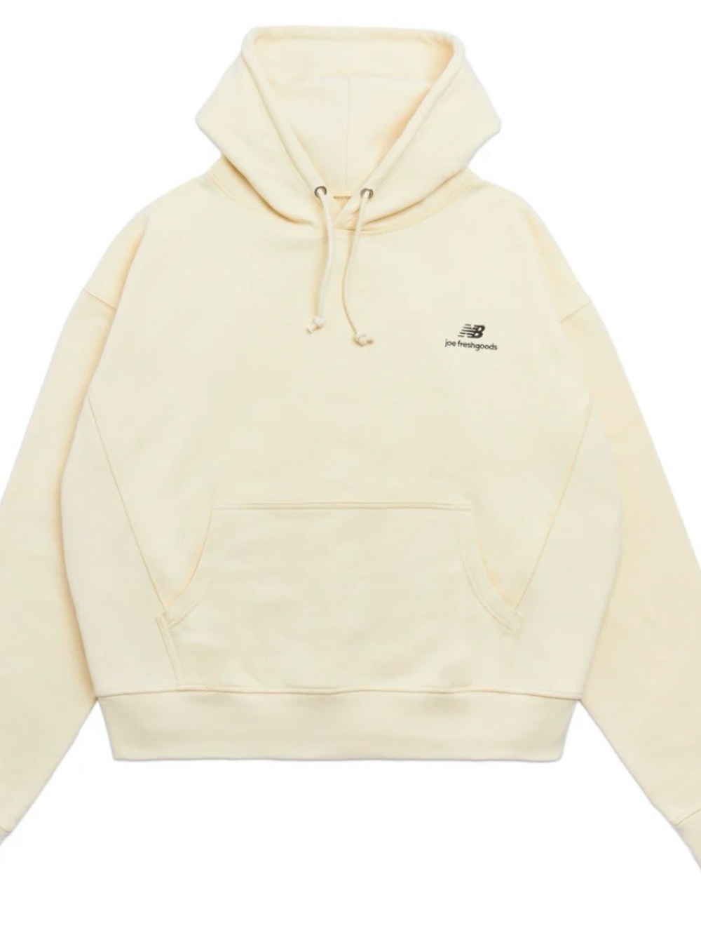 NEW JFG New Balance Standard Logo Hoodie - Size Small Cream Color
